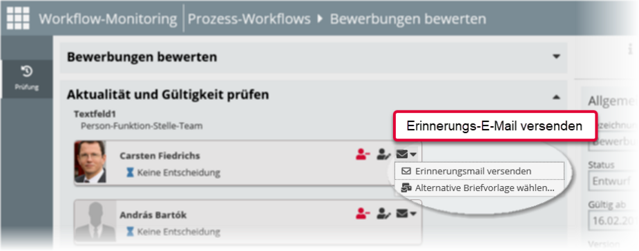 ibo Prometheus Erinnerungsemails mit Hilfe von Workflow-Monitoring Screenshot