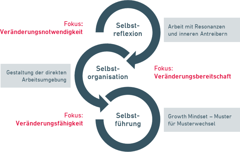 Grafik Selbstwirksamkeit Veränderung in drei Phasen
