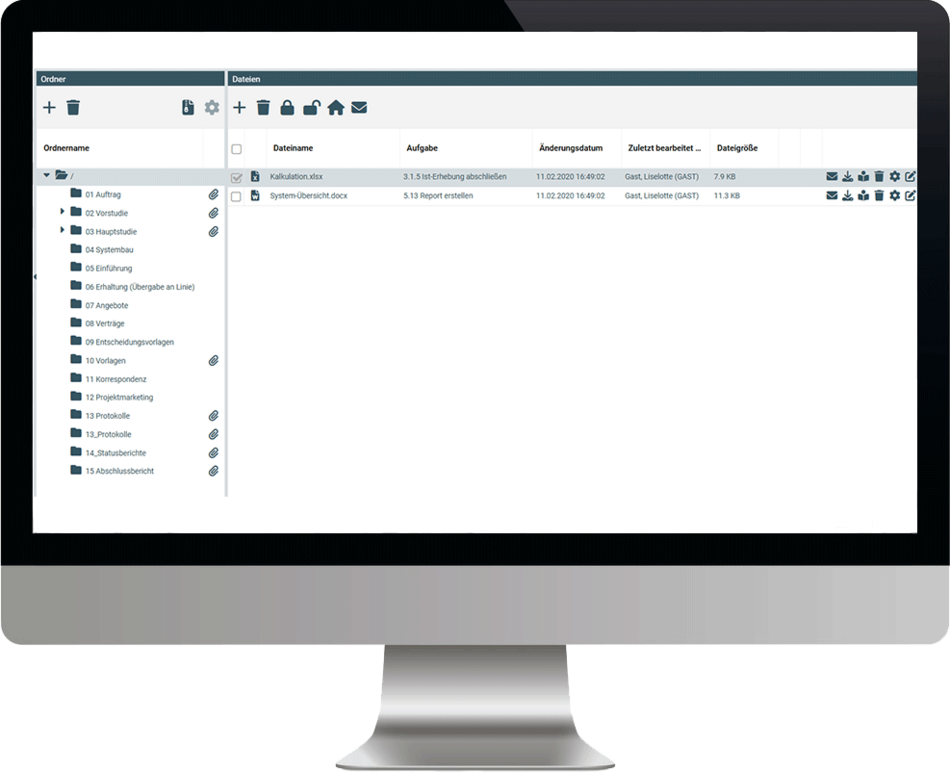 ibo netProject Dokumente ablegen Screenshot