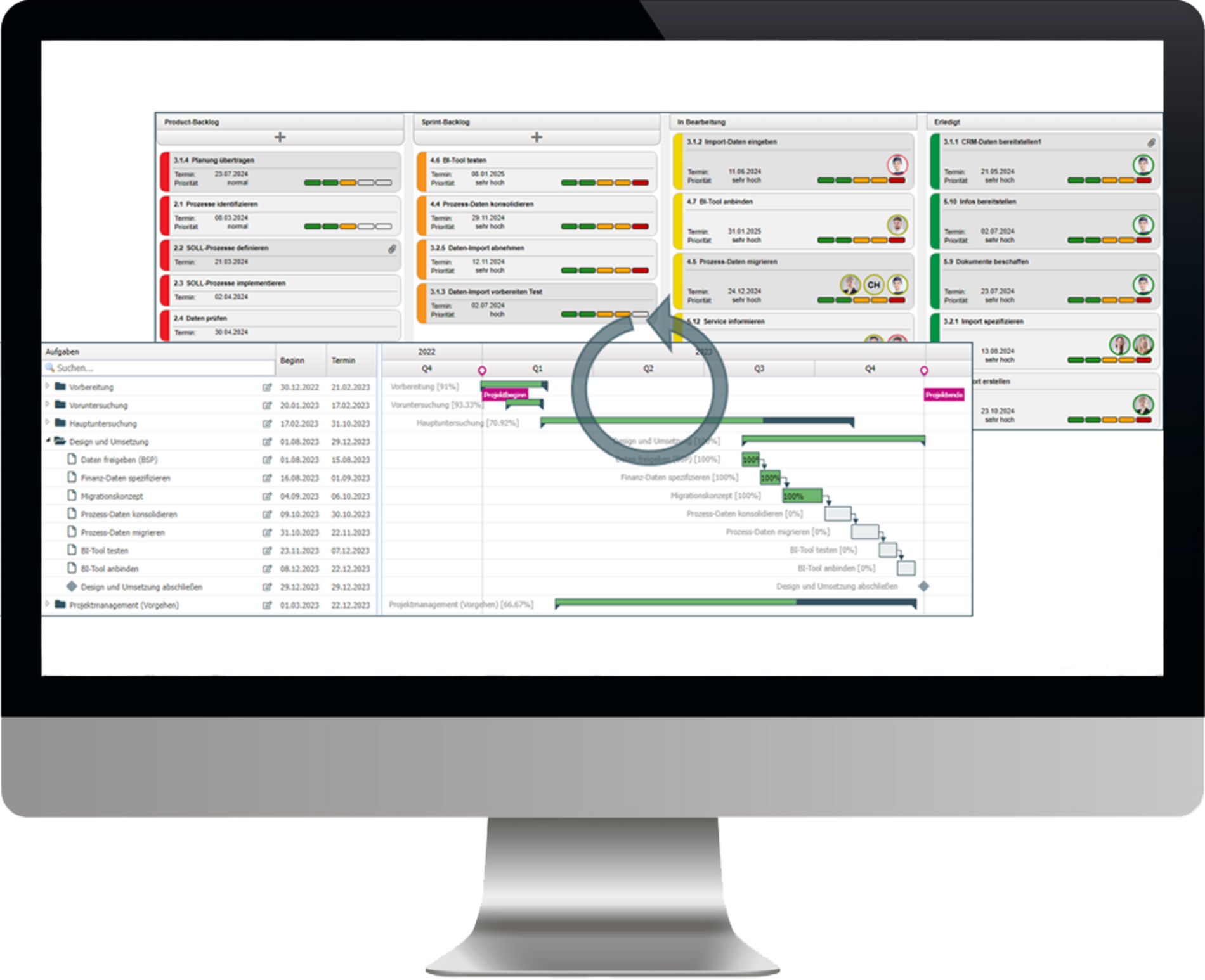 ibo netProject hybrides Projektmanagement Screenshot