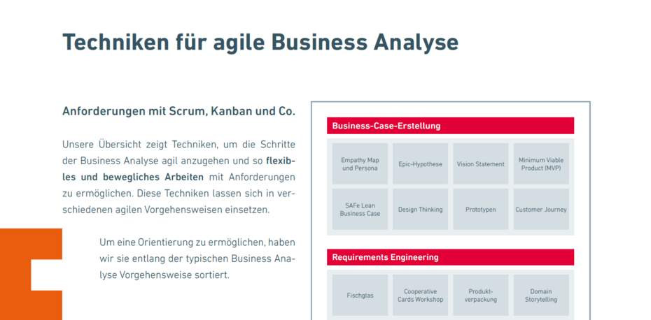 agile business analyse techniken uebersicht