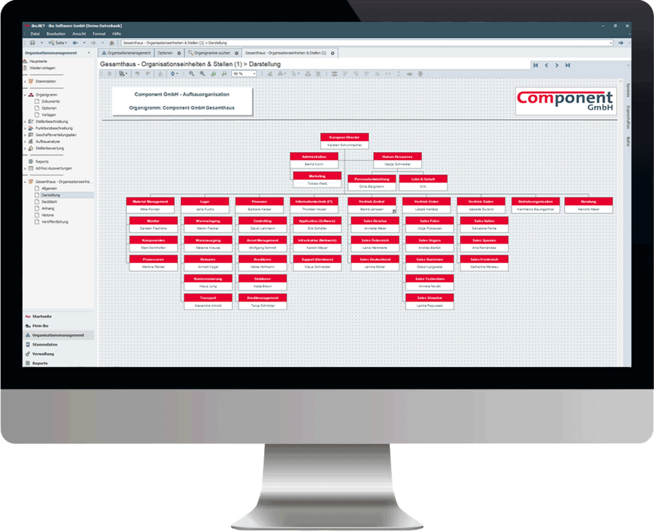 ibo Aufbau-Manager Organigramm Screenshot