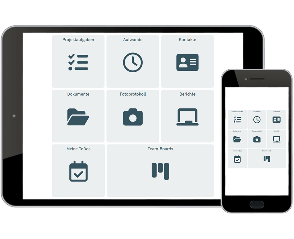 Übersicht der mobilen Version für netproject