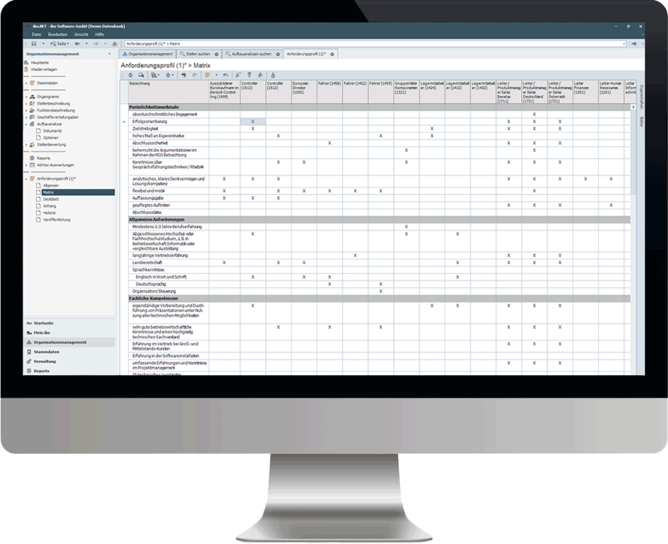 ibo Aufbau-Manager Anforderungsprofil Screenshot 