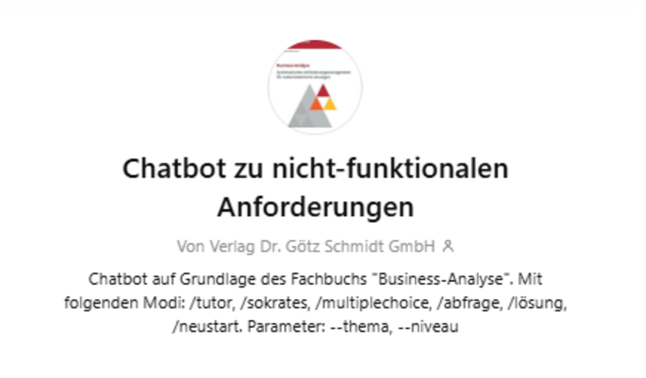 GPT nicht funktionale Anforderungen