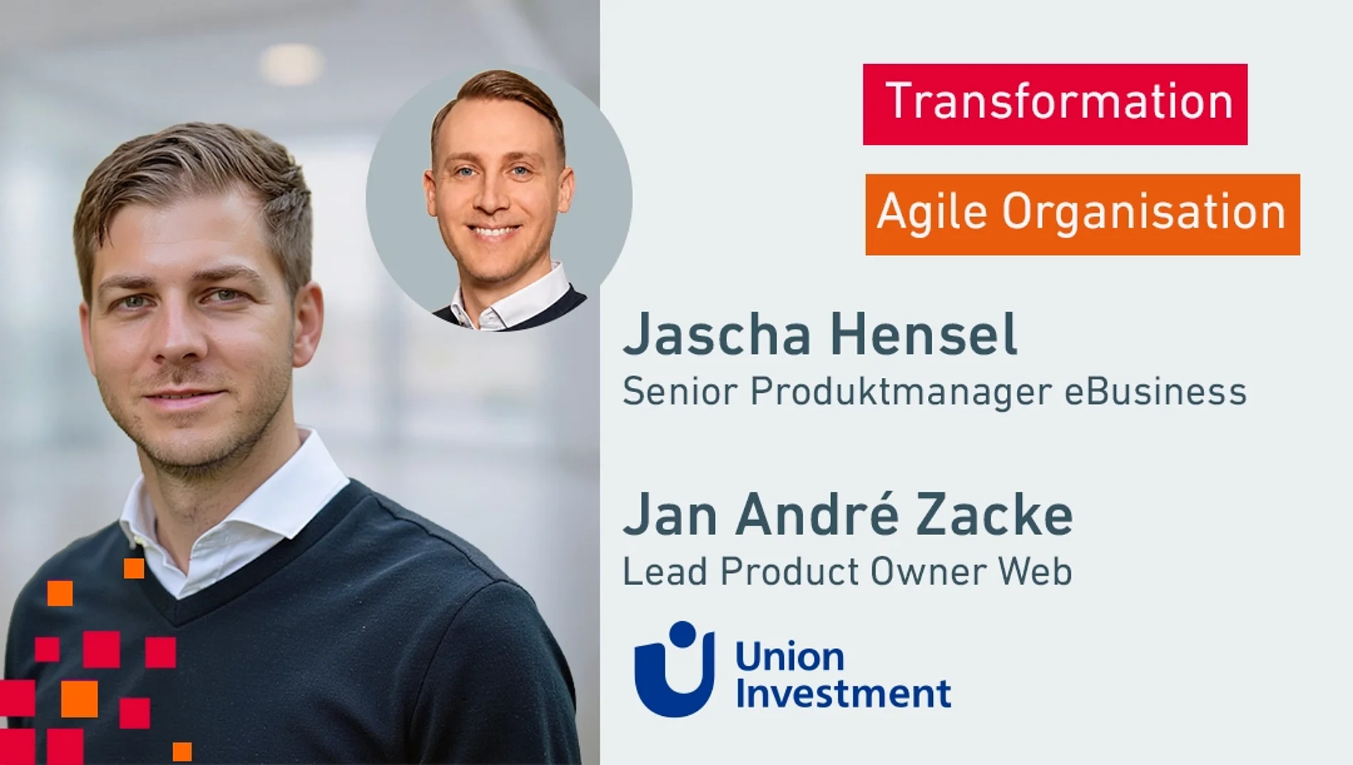 iboCON referenten Jascha Henzel und Jan Zacke, Union Investment