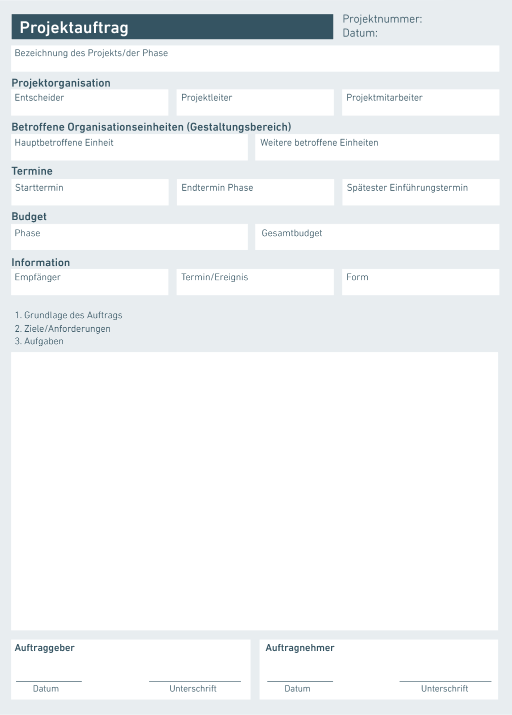 Grafik zu Projektauftrag
