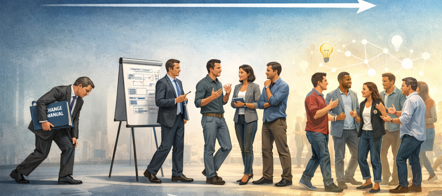 Teaserbild: Die Evolution des Change-Managements: Vom reaktiven Veränderungsprozess zur nachhaltigen Lernkultur