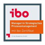 ibo Badge: Manager für Strategisches Prozessmanagement mit ibo-Zertifikat
