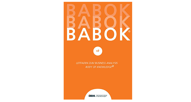 Buch Babok Businessanalyse Cover des Buches Babok Leitfaden zur Business Analyse