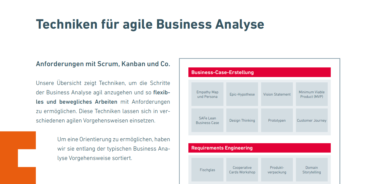 Technik-Übersicht agile Business Analyse Download (Vorschau)